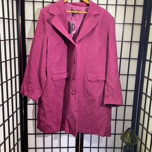 NWT Rachel Adams Coat/Cloth Covered Buttons Sz 18W